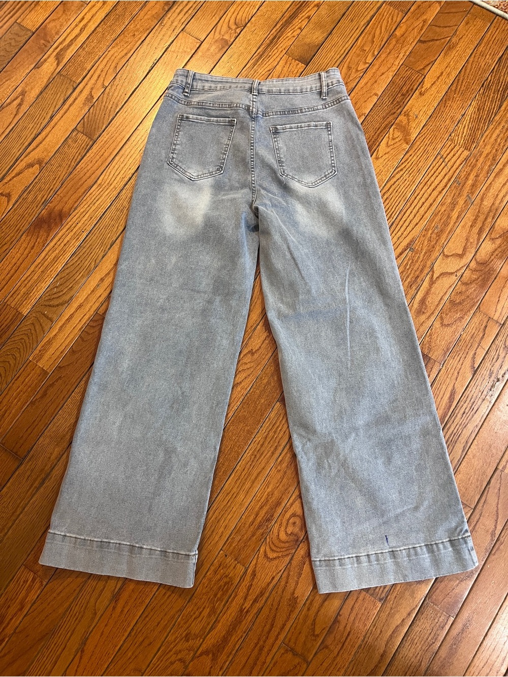 High Rise Wide Leg Stovepipe Women's Jeans XL 12 14 - Picture 9 of 13